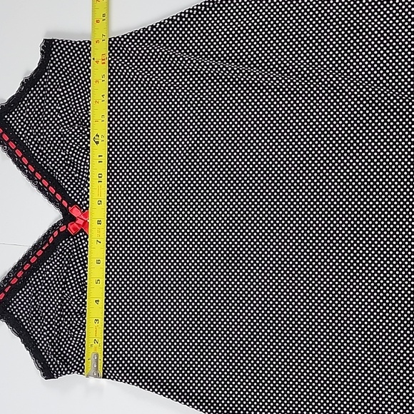 La Senza White Polka Dot Black Red Bow Adjustable Strap Stretchy Lace Size Large - Picture 13 of 14